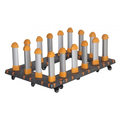 Heavy Duty Media Roll Mover Cart Rack Holds 16 rolls